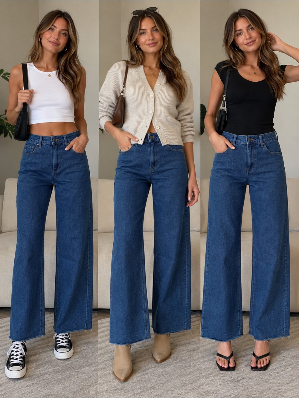 SHEIN Dark Blue Straight Leg High-Rise Jeans